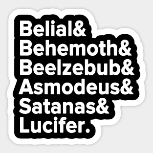 Ghost - Belial Behemoth Beelzebub Asmodeus Satanas Lucifer, Sticker